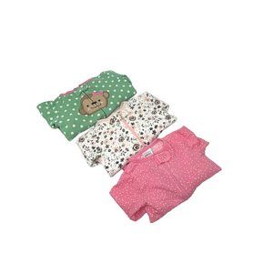 Baby Girl's Sleepers in Pink, Green, and Cream Floral - Size‎ 0-3 M & 3 M